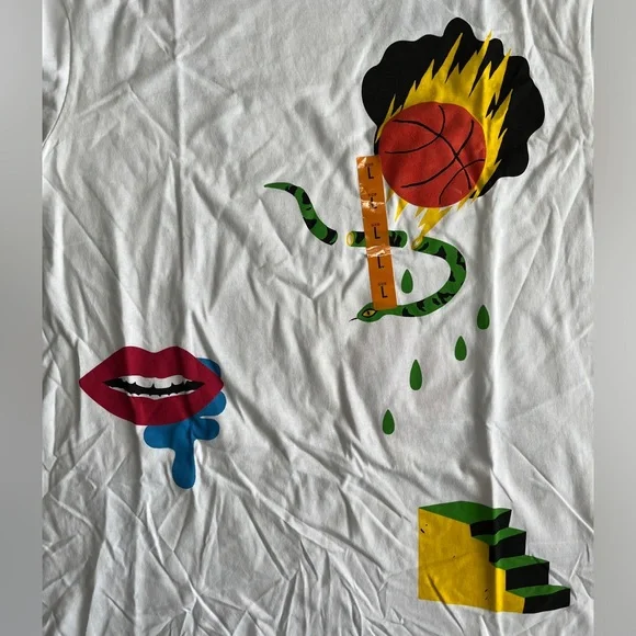 Zara Men’s Graffiti Print Short Sleeve Tee - Made in Portugal - Size L - Picture 5 of 9